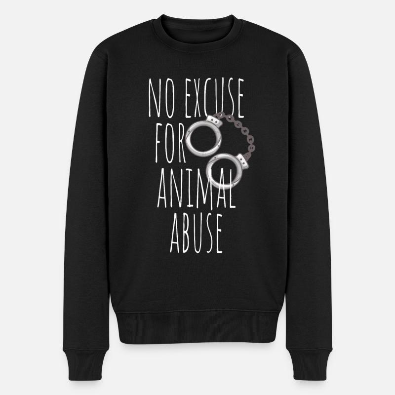 No Excuse For Animal Abuse Tierschutz Tierliebe - Männer Premium Bio Pullover - Schwarz