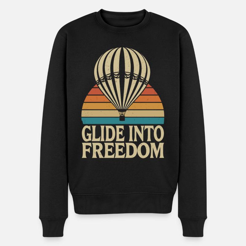 Montgolfière Message inspirant Glide In - Pull Premium bio Homme - noir