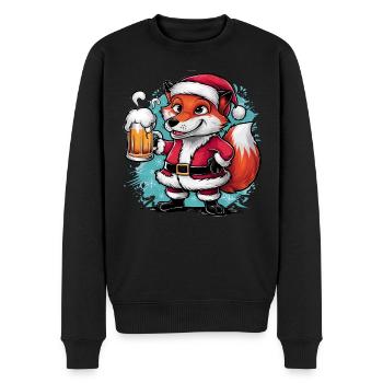 Fuchs fox Ugly Christmas Weihnachten Xmas Bier - Männer Premium Bio Pullover - Schwarz - Vorne - Nico (187cm)