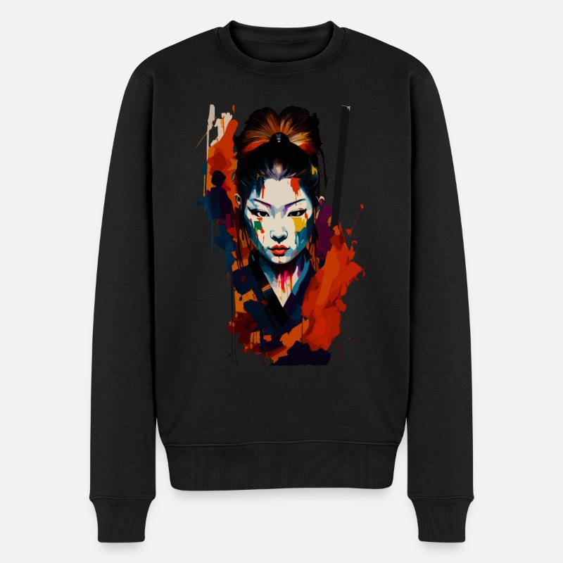 Guerrier samouraï - Splash Art - Pull Premium bio Homme - noir