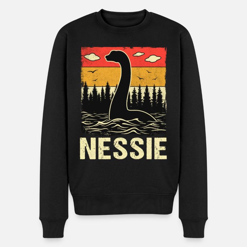 Nessie - Männer Premium Bio Pullover - Schwarz