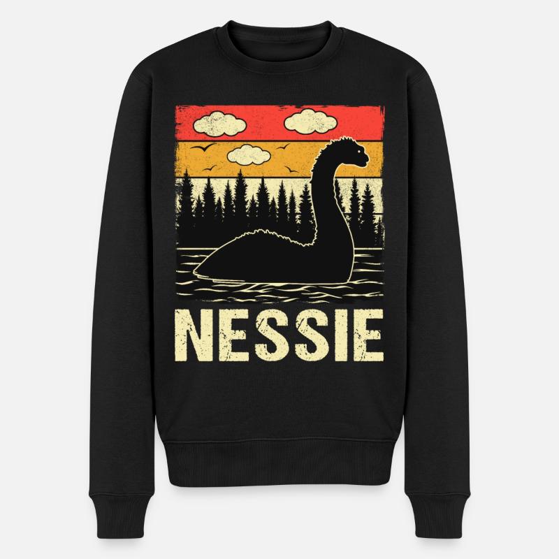Nessie - Männer Premium Bio Pullover - Schwarz