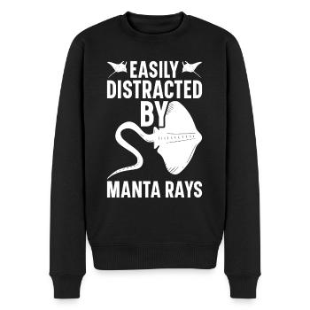 Mantarochen Liebhaber Meerestier Teufelsrochen - Männer Premium Bio Pullover - Schwarz - Vorne - Nico (187cm)