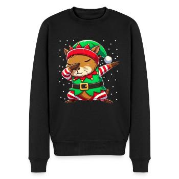 Noël Capybara Elfe Drôle Capybara Amoureux - Pull Premium bio Homme - noir - Devant - Nico (187cm)