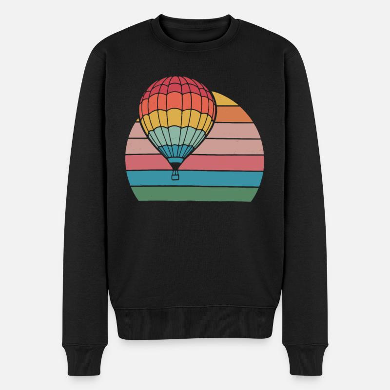 Montgolfière Rétro Sunset - Pull Premium bio Homme - noir