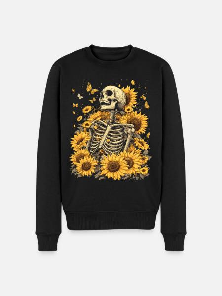 Skeleton Flowers - Men's Premium Organic Jumper - black