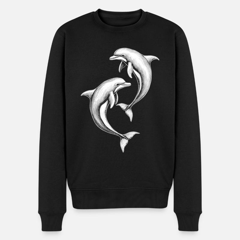 Dauphin, Dauphins Mignons - Pull Premium bio Homme - noir
