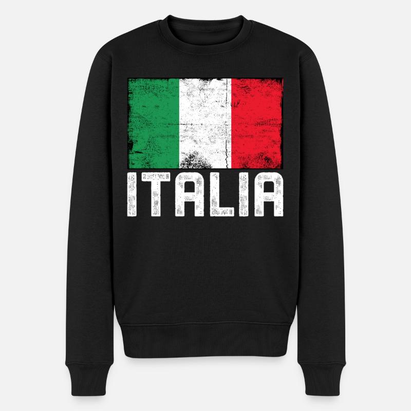 Italia - Männer Premium Bio Pullover - Schwarz