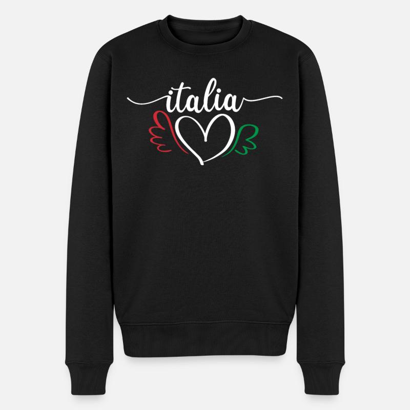 Italia - Männer Premium Bio Pullover - Schwarz