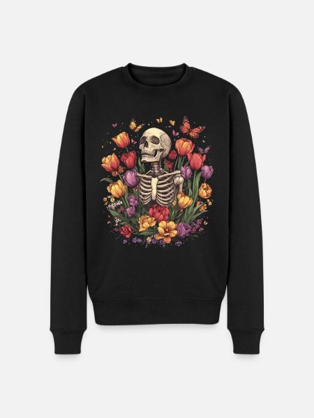 Skeleton Flowers - Men's Premium Organic Jumper - black