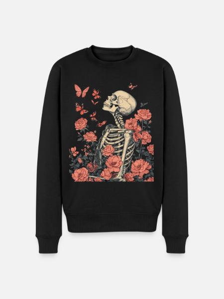 Skeleton Flowers - Men's Premium Organic Jumper - black