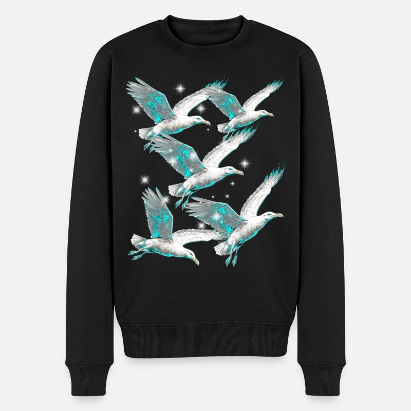 Maritim Möwe Möwen Seevögel - Männer Premium Bio Pullover - Schwarz