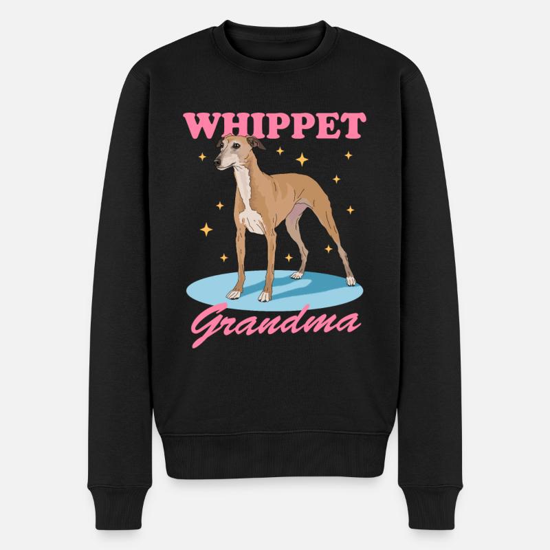 Whippet Granny English Greyhound Gift - Men's Premium Organic Jumper - black