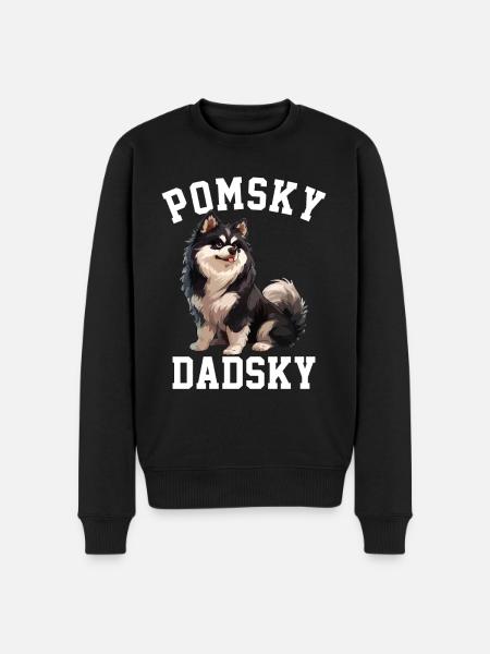 Pomsky dadsky dog - Männer Premium Bio Pullover - Schwarz