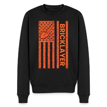 Bricklayer American Flag, brickmason brick masonry - Männer Premium Bio Pullover - Schwarz - Vorne - Nico (187cm)