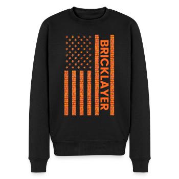 Bricklayer American Flag, brickmason brick masonry - Männer Premium Bio Pullover - Schwarz - Vorne - Nico (187cm)