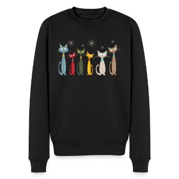 La vie est meilleure avec les chats - Pull Premium bio Homme - noir - Devant - Nico (187cm)