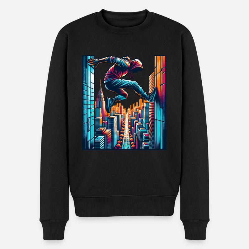 Parkour - Männer Premium Bio Pullover - Schwarz