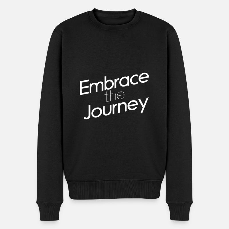 Nehmen Sie die Reise an - Männer Premium Bio Pullover - Schwarz