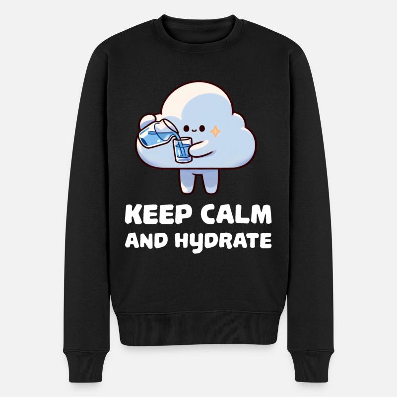 keep calm and hydrate - Men's Premium Organic Jumper - black