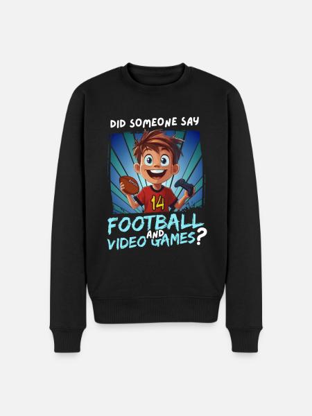 14-års fødselsdag Fodbold og spil for 14-årige - Økologisk premium-sweatshirt til mænd - sort