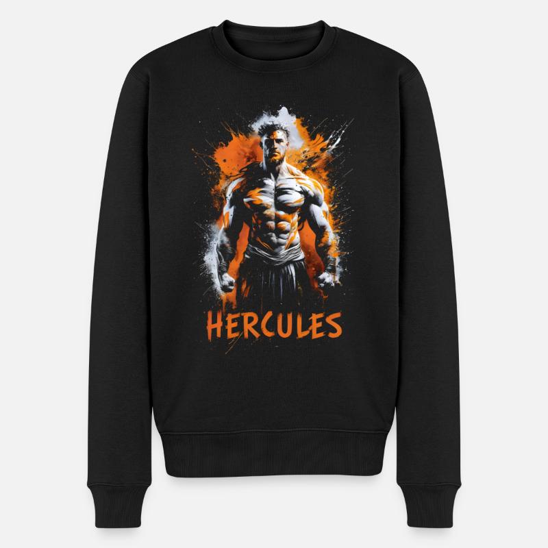 Herkules-Krieger - Männer Premium Bio Pullover - Schwarz