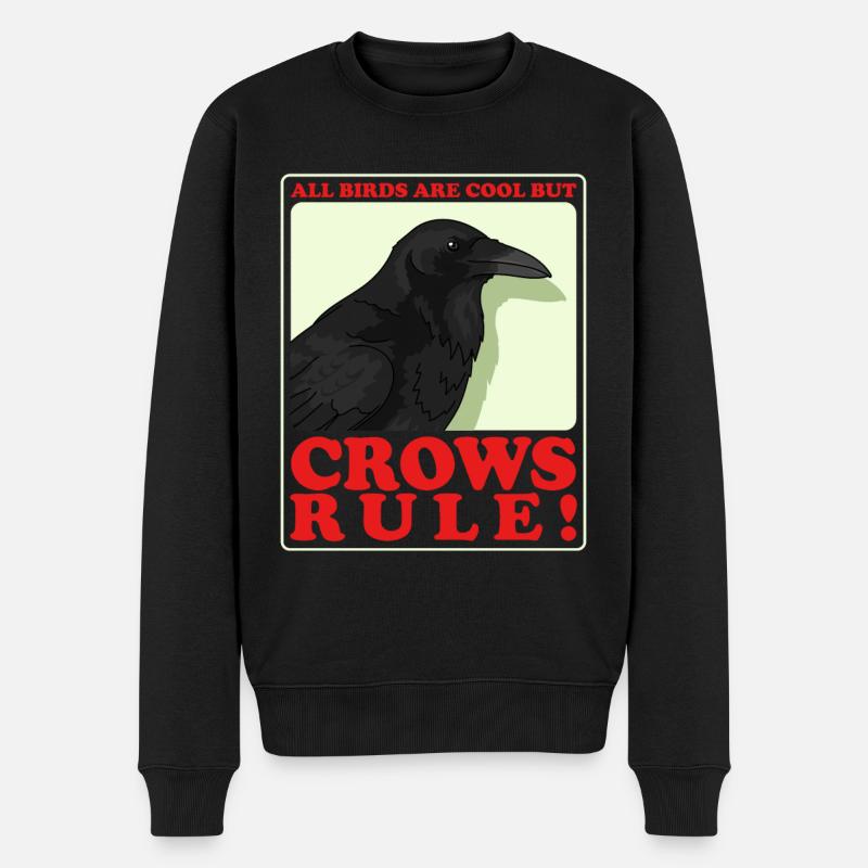 Krähen Raben Vögel Geschenk - Männer Premium Bio Pullover - Schwarz