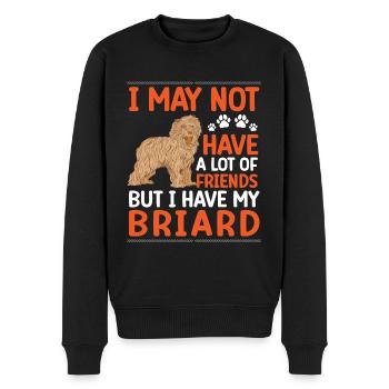 Briard is my friend Berger de Brie - Men's Premium Organic Jumper - black - Front - Nico (187cm)