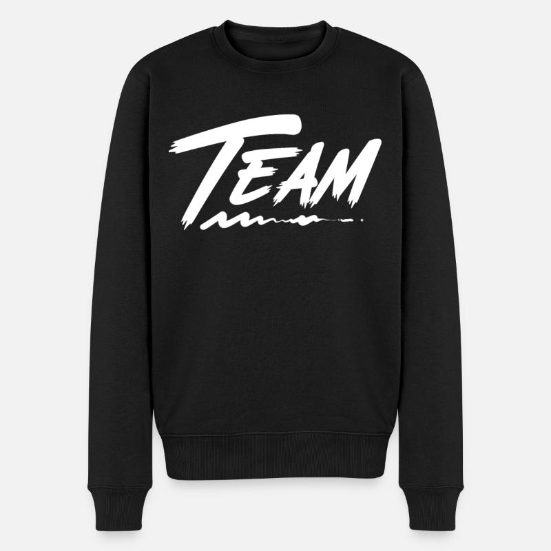 Team - Männer Premium Bio Pullover - Schwarz