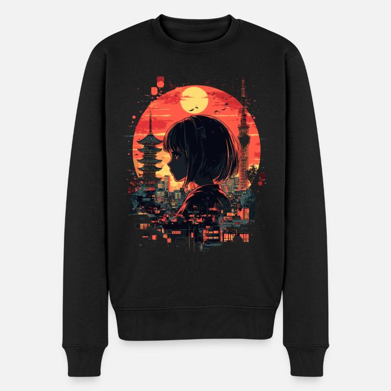 Fille d’Anime Japon - Pull Premium bio Homme - noir