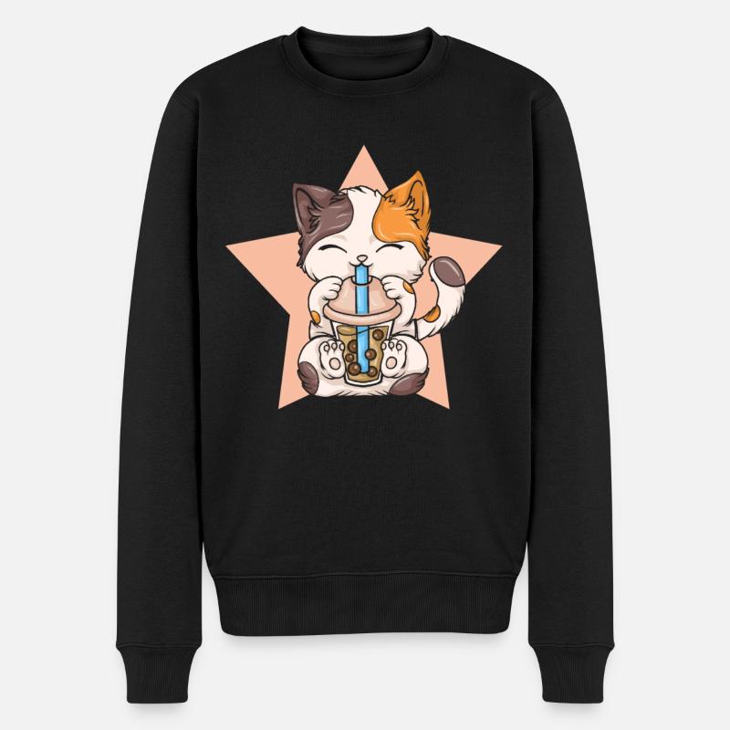 Bubble Tea Boba BubbleTea Kawaii Japan Tea Kpop - Männer Premium Bio Pullover - Schwarz