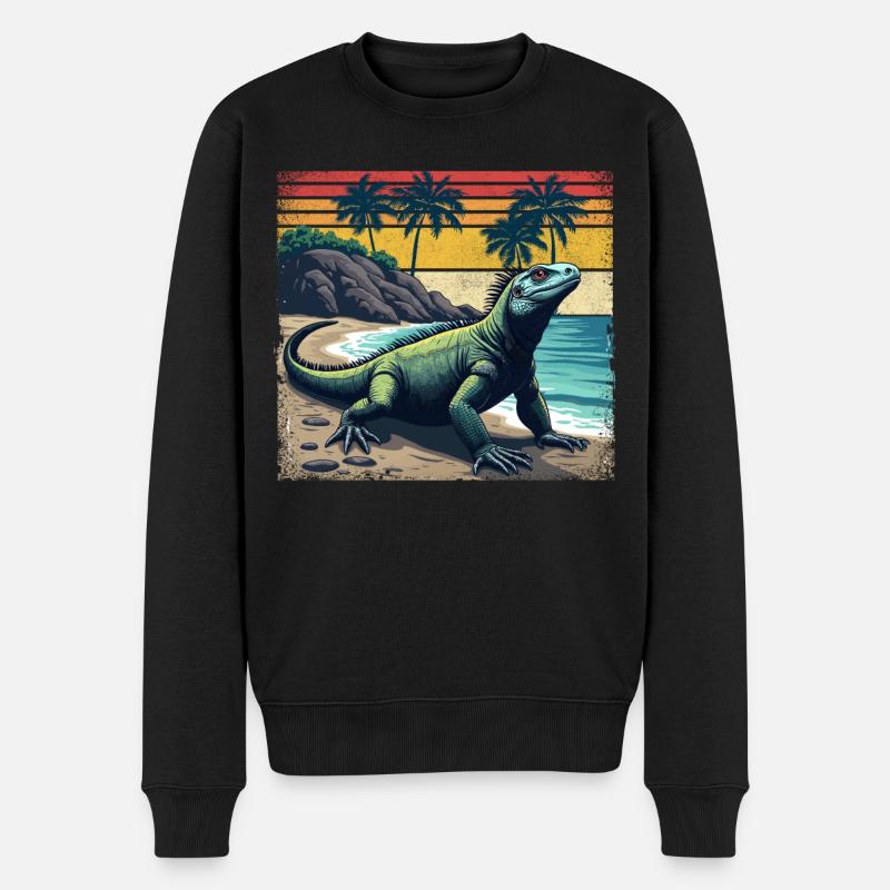 Eidechsen Reptilien Inseln - Männer Premium Bio Pullover - Schwarz