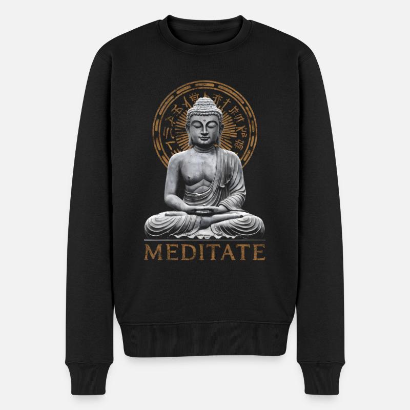 Méditer Bouddha spirituel - Pull Premium bio Homme - noir
