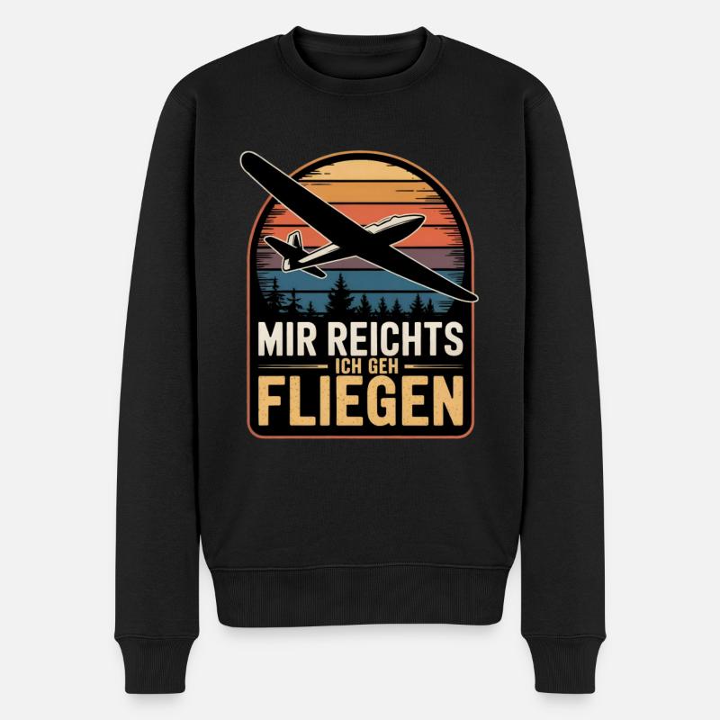Mir Reichts Ich Geh Fliegen Piloten Segelflieger - Männer Premium Bio Pullover - Schwarz