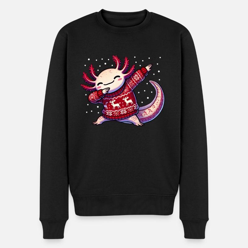 Noël Axolotl Noël laid - Pull Premium bio Homme - noir