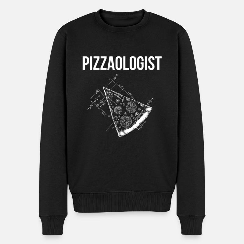 pizza queen, funny pizza lover - Männer Premium Bio Pullover - Schwarz