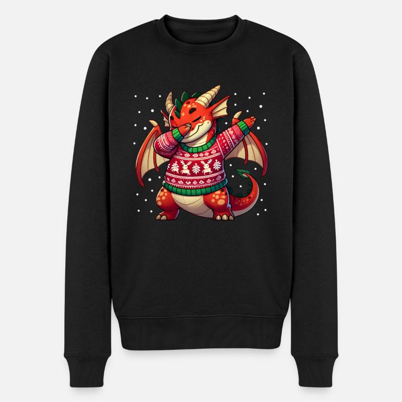Noël Dragon Dragon Noël laid - Pull Premium bio Homme - noir