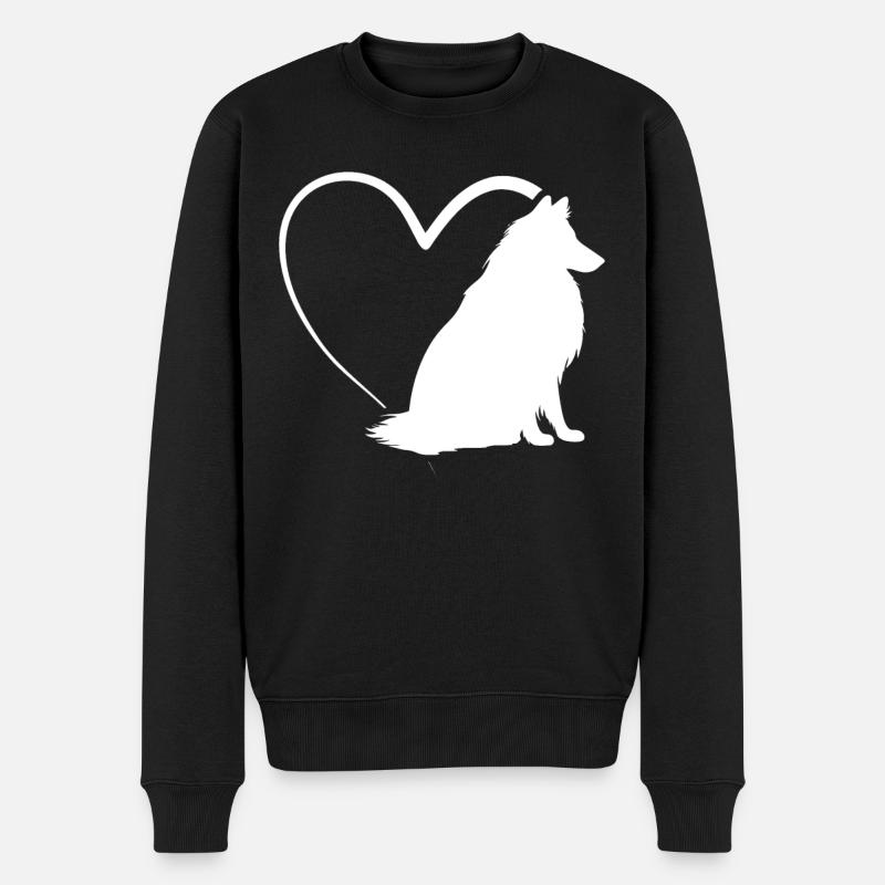 Rough Collie Lover Rough Collie Heart Rough Collie - Männer Premium Bio Pullover - Schwarz
