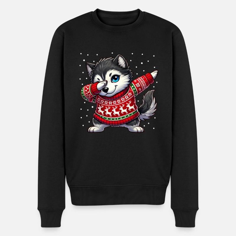 Noël Husky Noël laid - Pull Premium bio Homme - noir