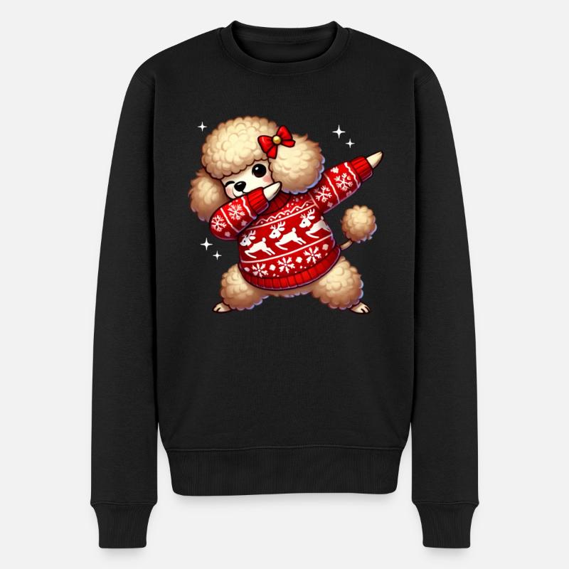 Noël caniche amant caniche moche - Pull Premium bio Homme - noir