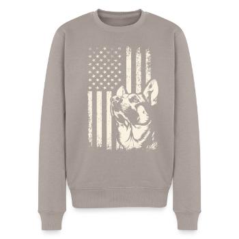 Journée des anciens combattants Berger allemand USA Pride - Pull Premium bio Homme - taupe - Devant - Nico (187cm)