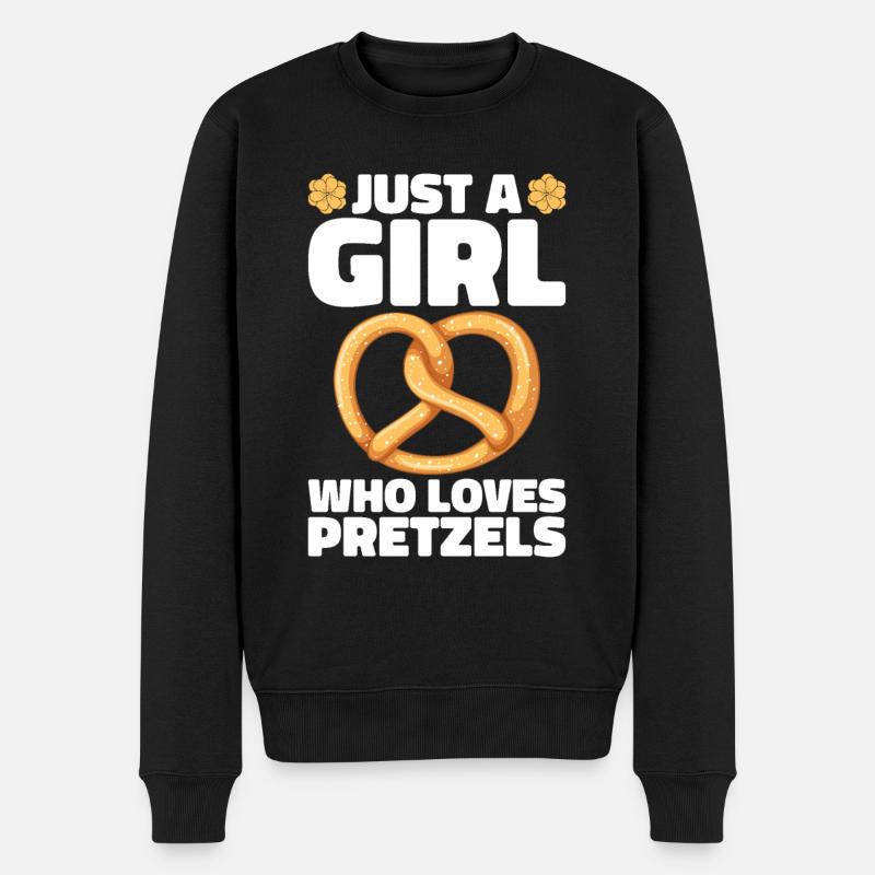 Bretzel Brezeln Bäcker Backwaren - Männer Premium Bio Pullover - Schwarz