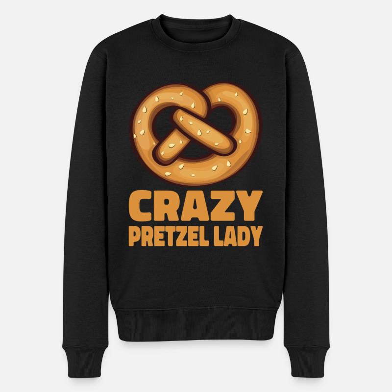 Bretzel Brezeln Bäcker Backwaren - Männer Premium Bio Pullover - Schwarz