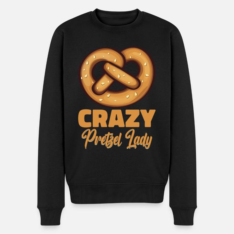 Bretzel Brezeln Bäcker Backwaren - Männer Premium Bio Pullover - Schwarz