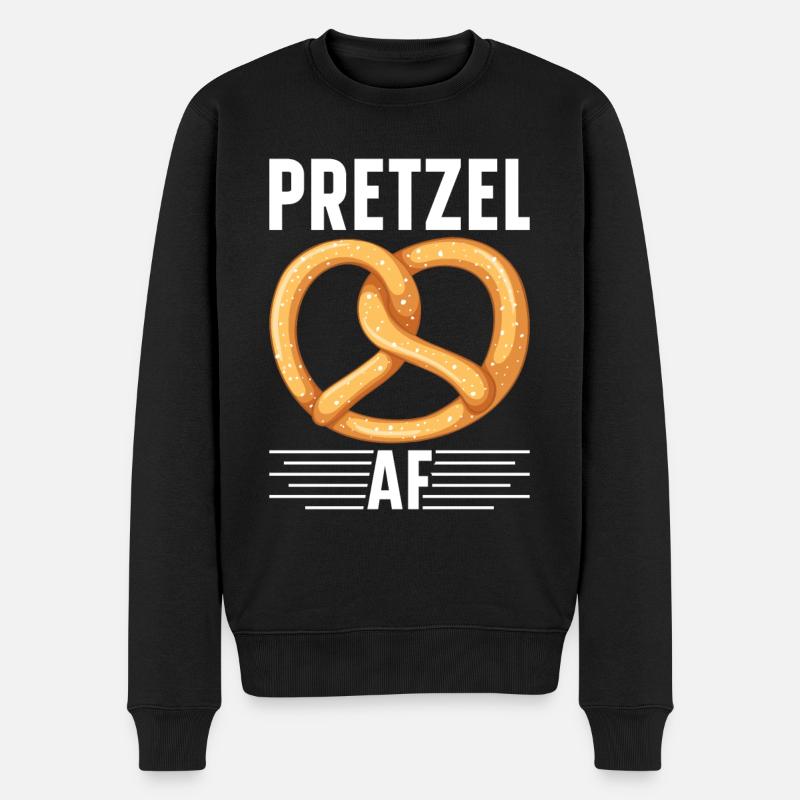Bretzel Brezeln Bäcker Backwaren - Männer Premium Bio Pullover - Schwarz