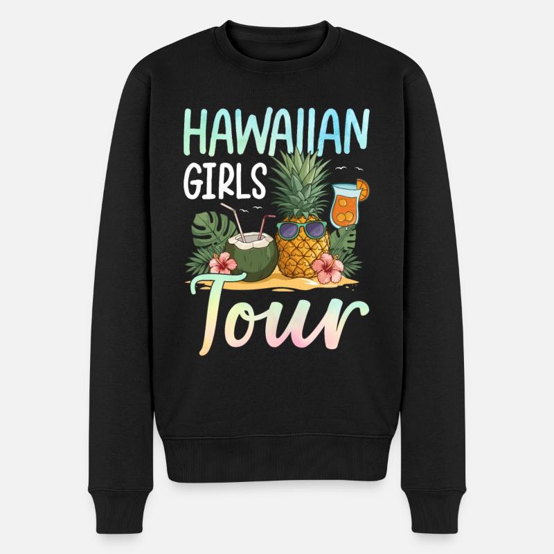 Visite des filles hawaïennes - Pull Premium bio Homme - noir