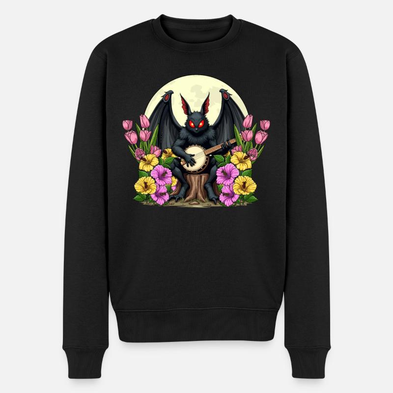 Cryptic Mothman avec guitare - Pull Premium bio Homme - noir