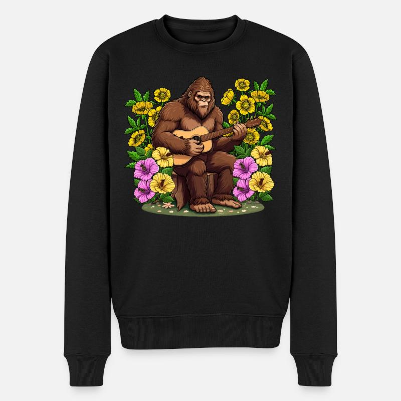 Bigfoot avec guitare - Pull Premium bio Homme - noir
