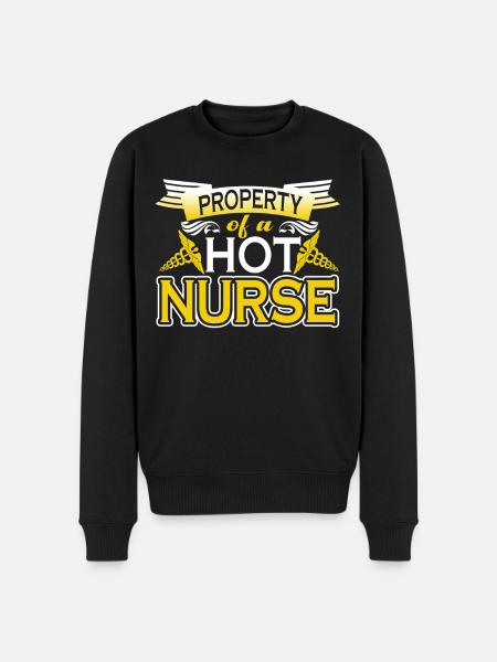 Property Of A Hot Nurse - Men's Premium Organic Jumper - black