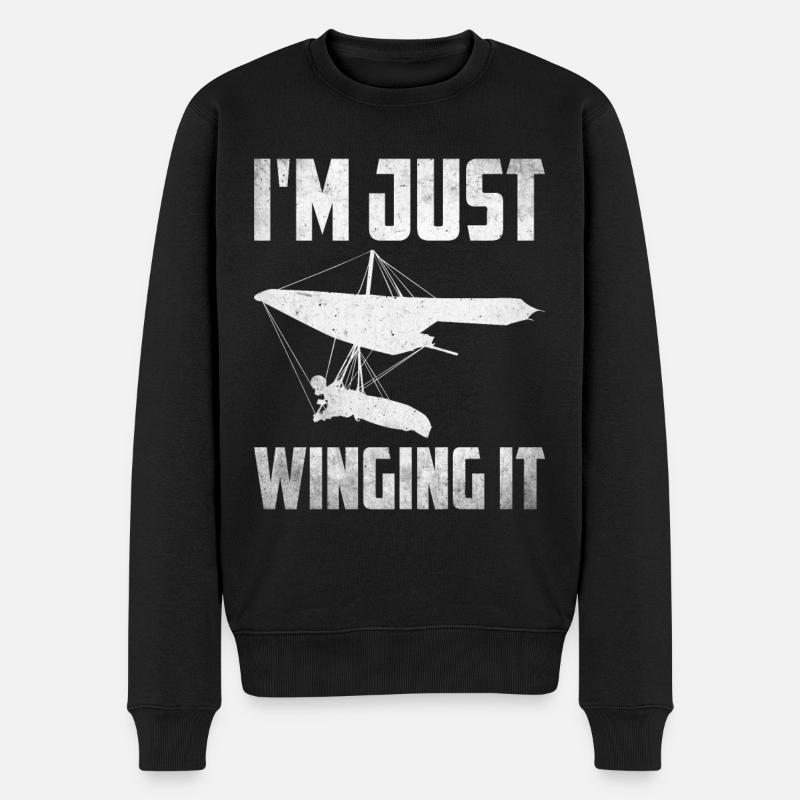 Deltaplane Parapente Deltaplane - Pull Premium bio Homme - noir